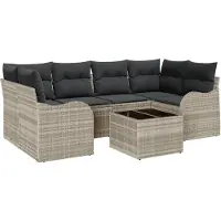 vidaXL Tuinbank Set 7 st 6-Aantal zitplaatsen