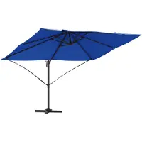 vidaXL Parasol 351 x 250 x 260 cm Polyester en Aluminium Azuurblauw