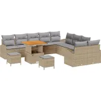 vidaXL Tuinbank Set 13 st 12-Aantal zitplaatsen Beige en Lichtgrijs