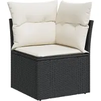 vidaXL Tuinbank Set 9 st 8-Aantal zitplaatsen Zwart Poly rattan