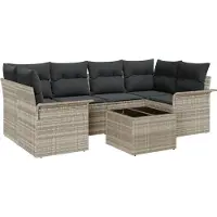 vidaXL Tuinbank Set 7 st 6-Aantal zitplaatsen