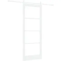 vidaXL Schuifdeur ORKDAL Wit 83 x 211 cm Massief grenenhout en glas