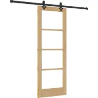 vidaXL Schuifdeur ORKDAL 73,5 x 198,5 cm Massief grenenhout en glas