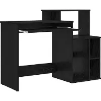 vidaXL Bureau Zwart Eiken 120,5 x 44 x 88,5 cm Bewerkt hout