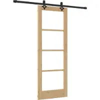 vidaXL Schuifdeur ORKDAL 73,5 x 198,5 cm Massief grenenhout en glas