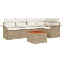 vidaXL Tuinbank Set 6 st 5-Aantal zitplaatsen Beige en Crème