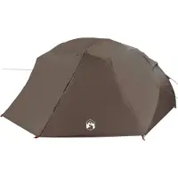 vidaXL Vistent met dak Bruin 514 x 465 x 187 cm Polyester en Fiberglas