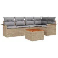 vidaXL Tuinbank Set 6 st 5-Aantal zitplaatsen Beige en Lichtgrijs