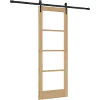 vidaXL Schuifdeur 73,5 x 198,5 cm Massief grenenhout en glas