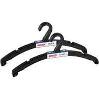 PlasticForte Kledinghangers - 10x - zwart - kunststof - 42 x 18 cm - kledingkast opruimen - vaste haak