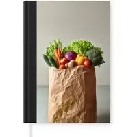 MuchoWow Notitieboek - Schrijfboek - Papieren - Boodschappen - Groente - Kleurrijk - Notitieboekje klein - A5 formaat - Schrijfblok