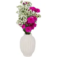 Atmosphera Bloemenvaas Antique Roman - creme wit - keramiek - D15 x H22 cm - stelen en boeketten