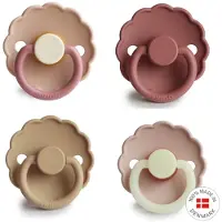 Frigg Daisy Fopspeen set 4 stuks Croissant, Peony, Powder Blush, Blush Night 0-6 maanden, Maat 1
