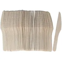 Gerimport Messen - bamboe - 160x stuks - naturel - 16 cm - verjaardag/camping/bbq