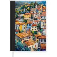 MuchoWow Notitieboek - Schrijfboek - Dorp - Heuvels - Landschap - Bomen - Notitieboekje klein - A5 formaat - Schrijfblok