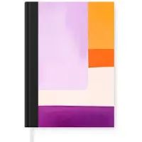 MuchoWow Notitieboek - Schrijfboek - Vlakken - Abstract - Rechthoekig - Oranje - Notitieboekje klein - A5 formaat - Schrijfblok