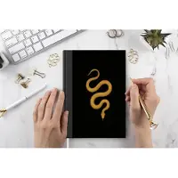 MuchoWow Notitieboek - Schrijfboek - Slang - Minimalistisch - Goud - Notitieboekje klein - A5 formaat - Schrijfblok