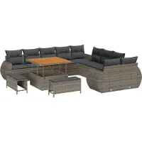 vidaXL Tuinbank Set 13 st 13-Aantal zitplaatsen Grijs