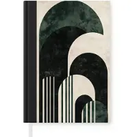 MuchoWow Notitieboek - Schrijfboek - Bogen - Donkergroen - Lijnen - Notitieboekje klein - A5 formaat - Schrijfblok