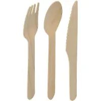 Excellent houseware wegwerp bestek - hout - 240 delig - wegwerp - lepels - messen - vorken - 16 cm - BBQ - Verjaardag