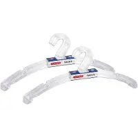 PlasticForte Kledinghangers - 10x - transparant - kunststof - 42 x 18 cm - kledingkast opruimen - vaste haak