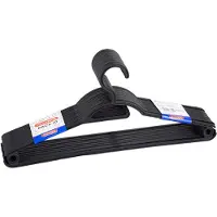PlasticForte Kledinghangers - 10x - zwart - kunststof - 40 cm - kledingkast opruimen - vaste haak