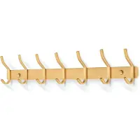 TOJ 14 Haaks Wandkapstok – 54cm - Muur / Wand Kapstok - Hangende Design Muurkapstok - Handdoekrek - RVS - Goud