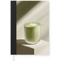 MuchoWow Notitieboek - Schrijfboek - Matcha - Glas - Groen - Minimalistisch - Notitieboekje klein - A5 formaat - Schrijfblok