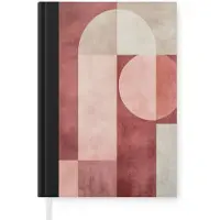 MuchoWow Notitieboek - Schrijfboek - Figuren - Abstract - Roze - Notitieboekje klein - A5 formaat - Schrijfblok