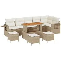 vidaXL Tuinbank Set 12 st Beige en Crème poly rattan