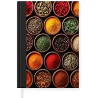 MuchoWow Notitieboek - Schrijfboek - Bakjes - Hout - Kruiden - Kleurrijk - Notitieboekje klein - A5 formaat - Schrijfblok