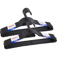 PlasticForte Kledinghangers - 20x - zwart - kunststof - 40 cm - kledingkast opruimen - vaste haak
