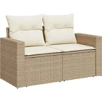 vidaXL Tuinbank Set 11 st 7-Aantal zitplaatsen Beige en Crème