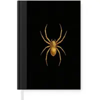 MuchoWow Notitieboek - Schrijfboek - Spin - Goud - Minimalistisch - Poten - Notitieboekje klein - A5 formaat - Schrijfblok