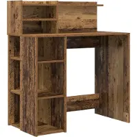 vidaXL Bureau Oud Hout Bewerkt hout 90 x 48 x 101,5 cm