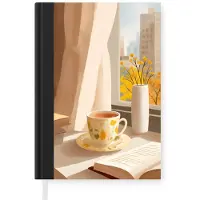 MuchoWow Notitieboek - Schrijfboek - Thee - Boek - Thee - Herfst - Notitieboekje klein - A5 formaat - Schrijfblok