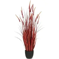 Mica Decorations Kunstplant Dogtail grass - 30x30x120 cm - PVC - Donker Rood