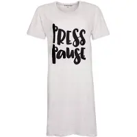 Temptation Dames Nachthemd - Bigshirt - Licht Grijs - Maat M