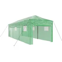vidaXL Kas met Pop-up Frame met dak Groen 290 x 870 x 315 cm IJzer