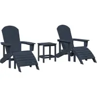 vidaXL Tuinstoel 3 st Marineblauw Polyetheen