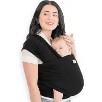 Frummel Baby Draagdoek Zwart - Draagzak - Baby Wrap - Baby carrier - Draagdoek geweven - Baby 0-36 maanden - Newborn