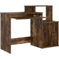vidaXL Bureau Rook Eiken 120,5 x 44 x 88,5 cm Bewerkt hout