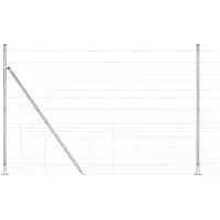 vidaXL Gelast Draadhek met Betonnen Basis 25 x 1,6 m Zilverkleurig