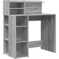 vidaXL Bureau, grijs Sonoma houtvezel, 90 x 48 x 101,5 cm