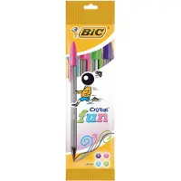 BIC Cristal Fun Balpen Kleurenassortiment 1,6 mm Breed 4 Stuks