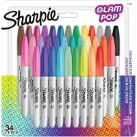 Sharpie Glam Pop Permanent Markers - 34 Markers - Multicolor - FIjne punt