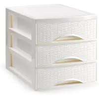 PlasticForte Ladekastje bureau organizer SORTED - 3 lades - wit - L26 x B35 x H28 cm - kunststof - organiseren
