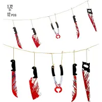 Catsson Int Group LTD - Halloween slingers met bebloede messen - Decoratie > Slingers en hangdecoraties
