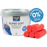 Creall Supersoft boetseerklei - rood - hersluitbare emmer - 1750 gram - glutenvrij - gemaakt in Nederland