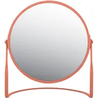 MSV Make-up spiegel Cannes - 5x zoom - metaal - 18 x 20 cm - terracotta - dubbelzijdig - Make-up spiegeltjes